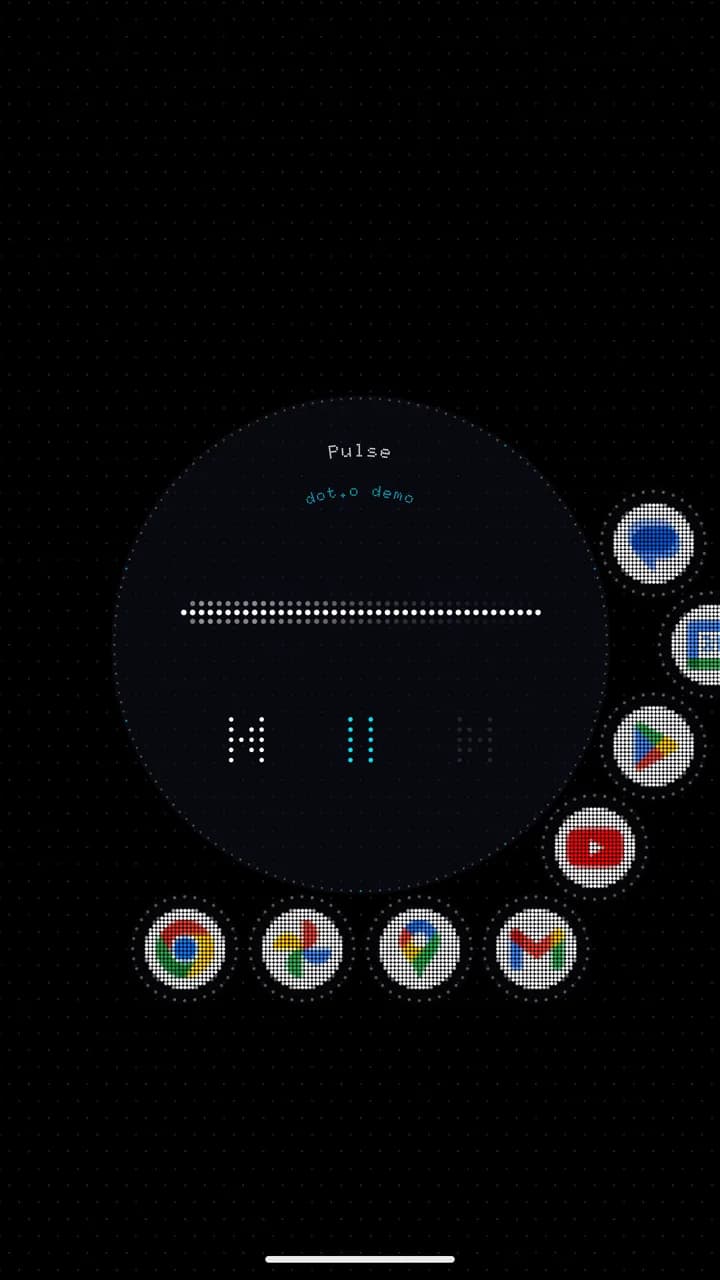 A music widget with a dotted waveform